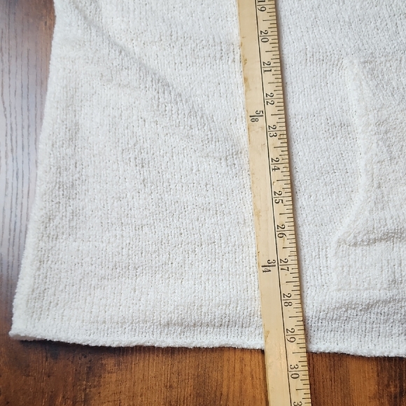 EILEEN FISHER | Plus Cozy Cream Cotton Blend Beachy Hooded Cardigan Pockets | 3X - Picture 10 of 10